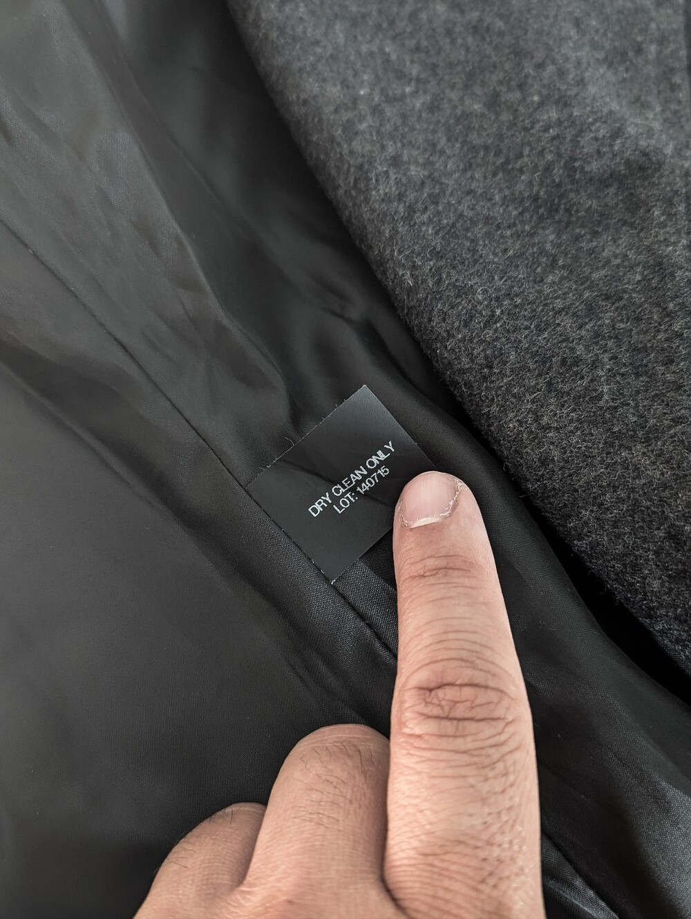 London Fog Dark Charcoal Double-Breasted Peacoat - Picture 4 of 7